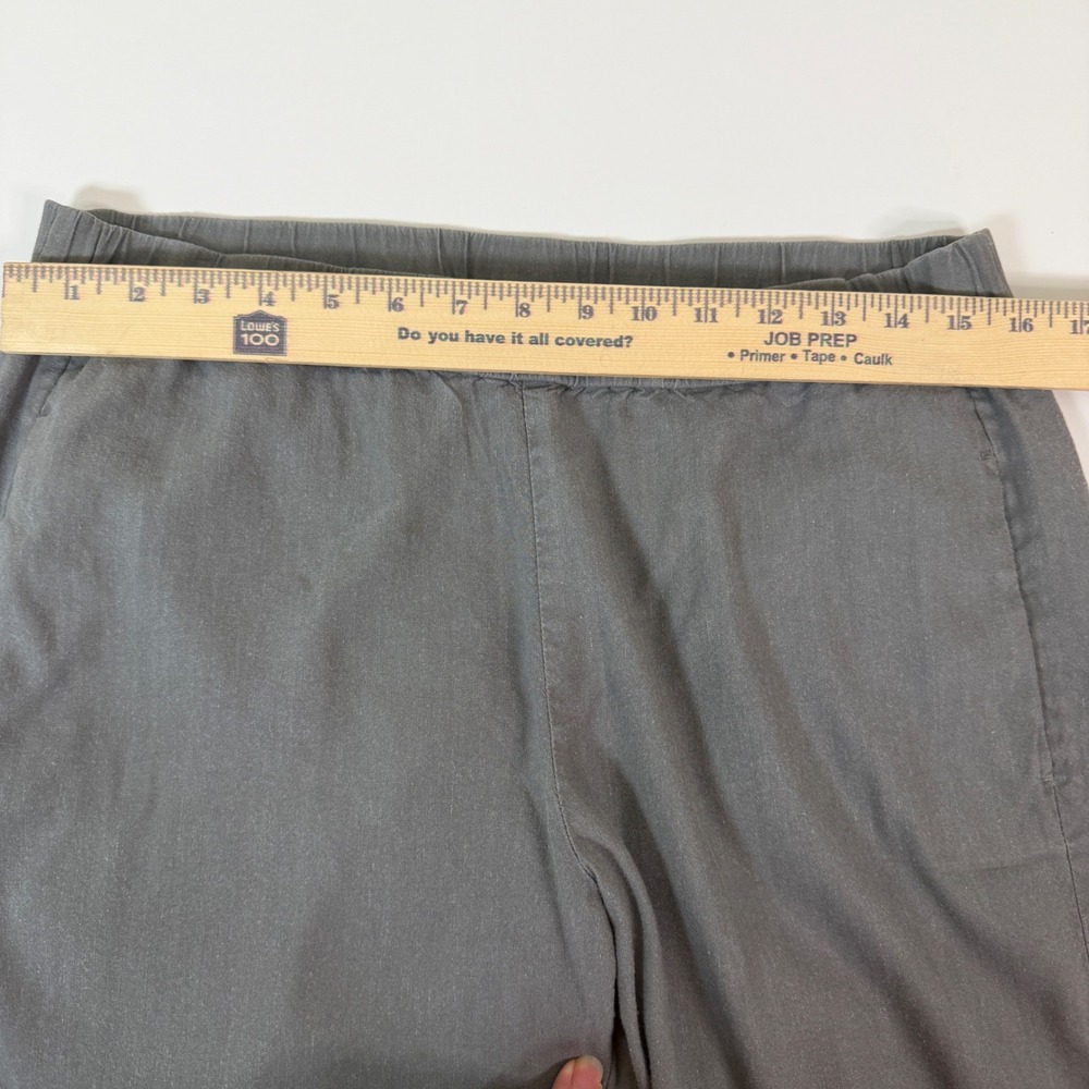 J. Jill Medium Gray Linen Stretch Pull On Pants Preppy Flowy Professional‎ Teach - Picture 9 of 11